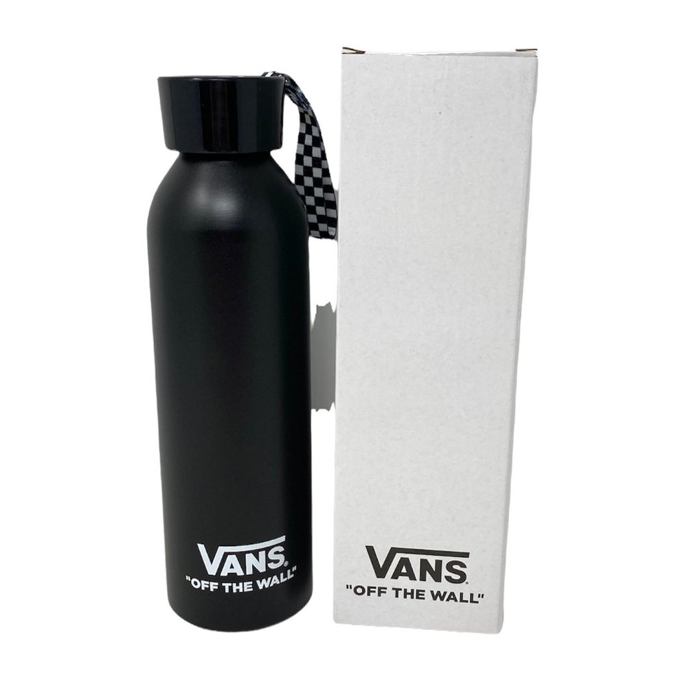 Vans Aluminum Water Bottle Skateboarding Black White Checkered VN0009M4NOA